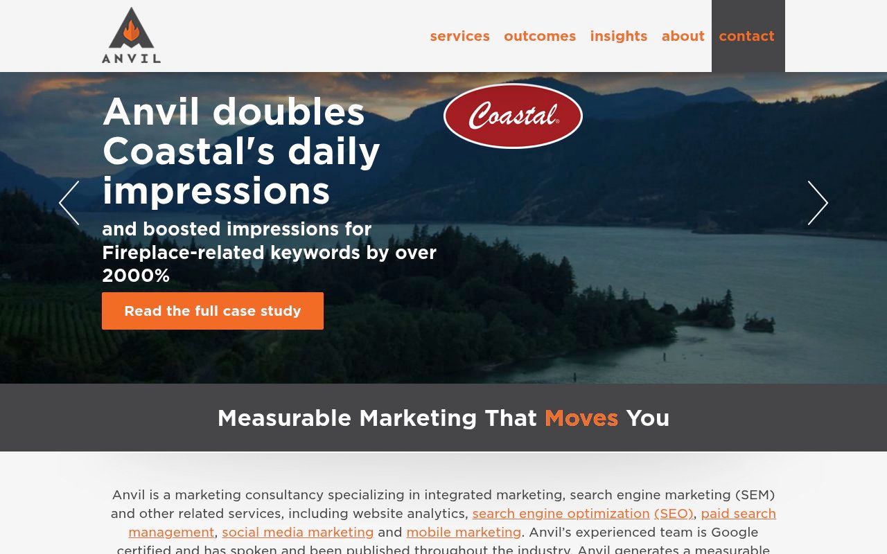 Anvil Media homepage