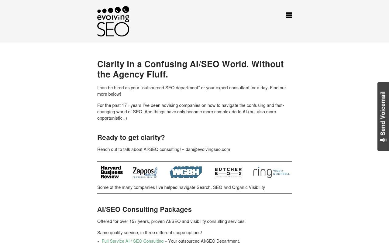 Evolving SEO homepage