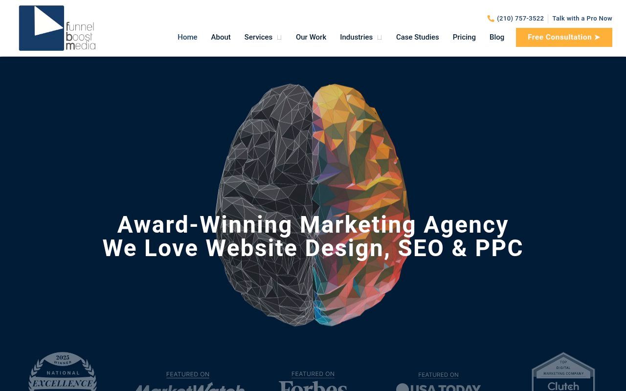 Funnel Boost Media homepage
