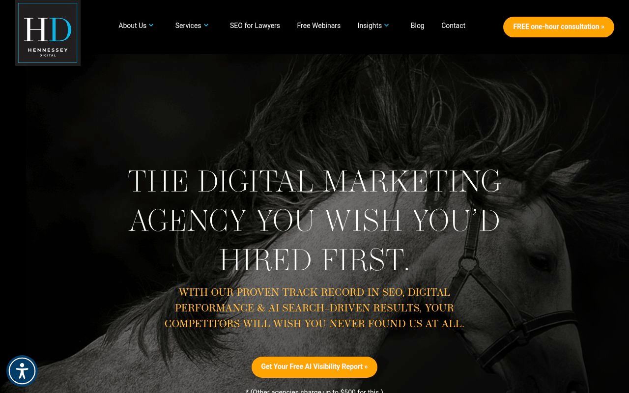 Hennessey Digital homepage