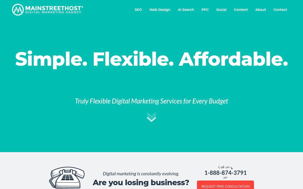 Mainstreethost homepage