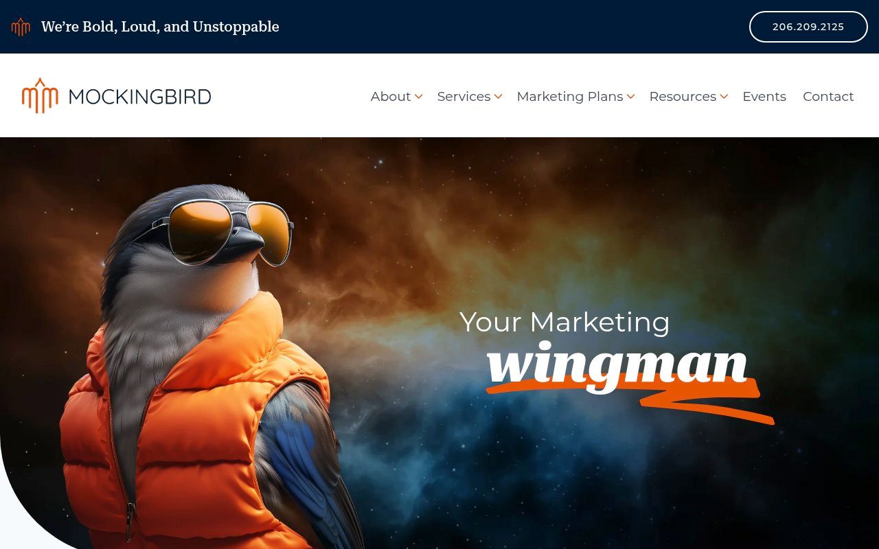Mockingbird Marketing homepage