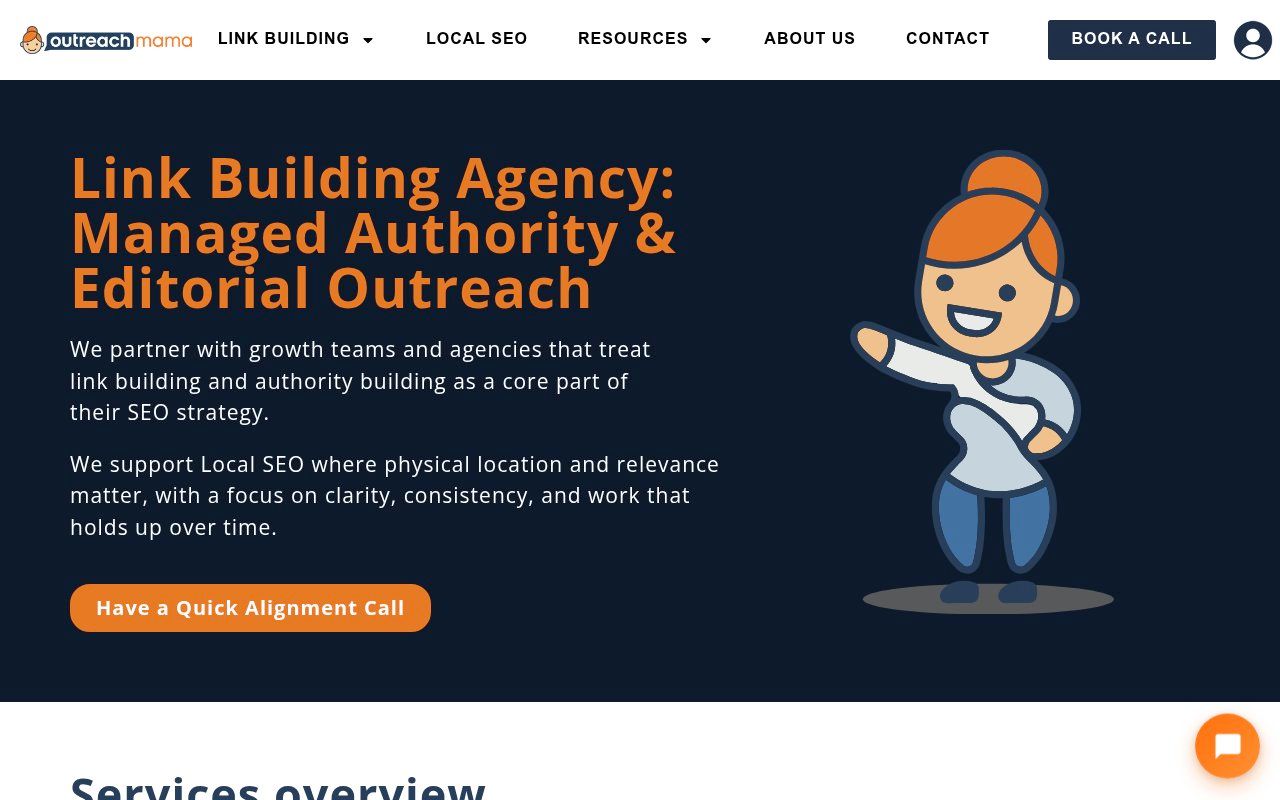 OutreachMama homepage