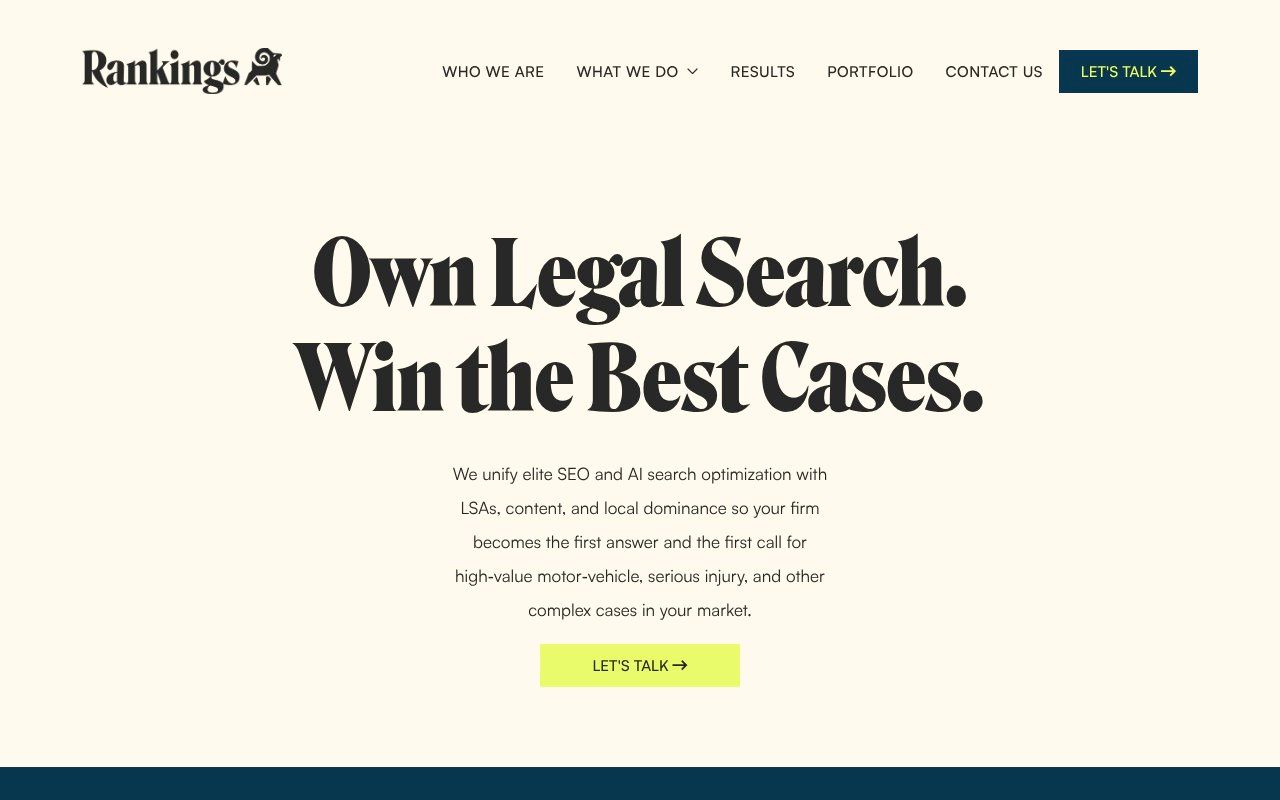 Rankings.io homepage