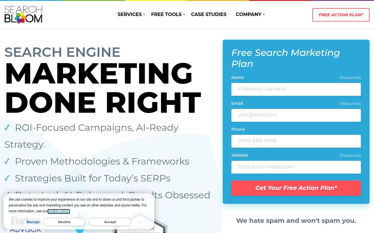 Searchbloom homepage