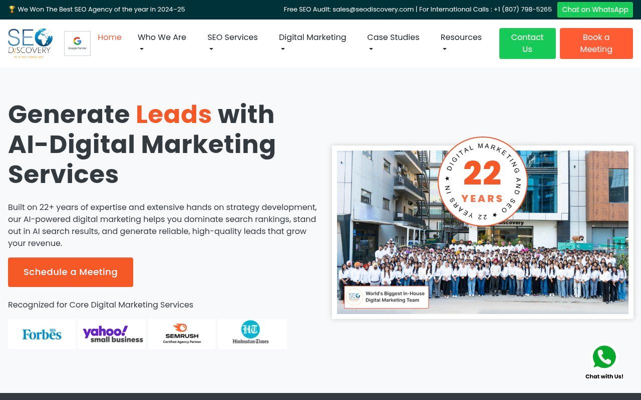 SEO Discovery homepage