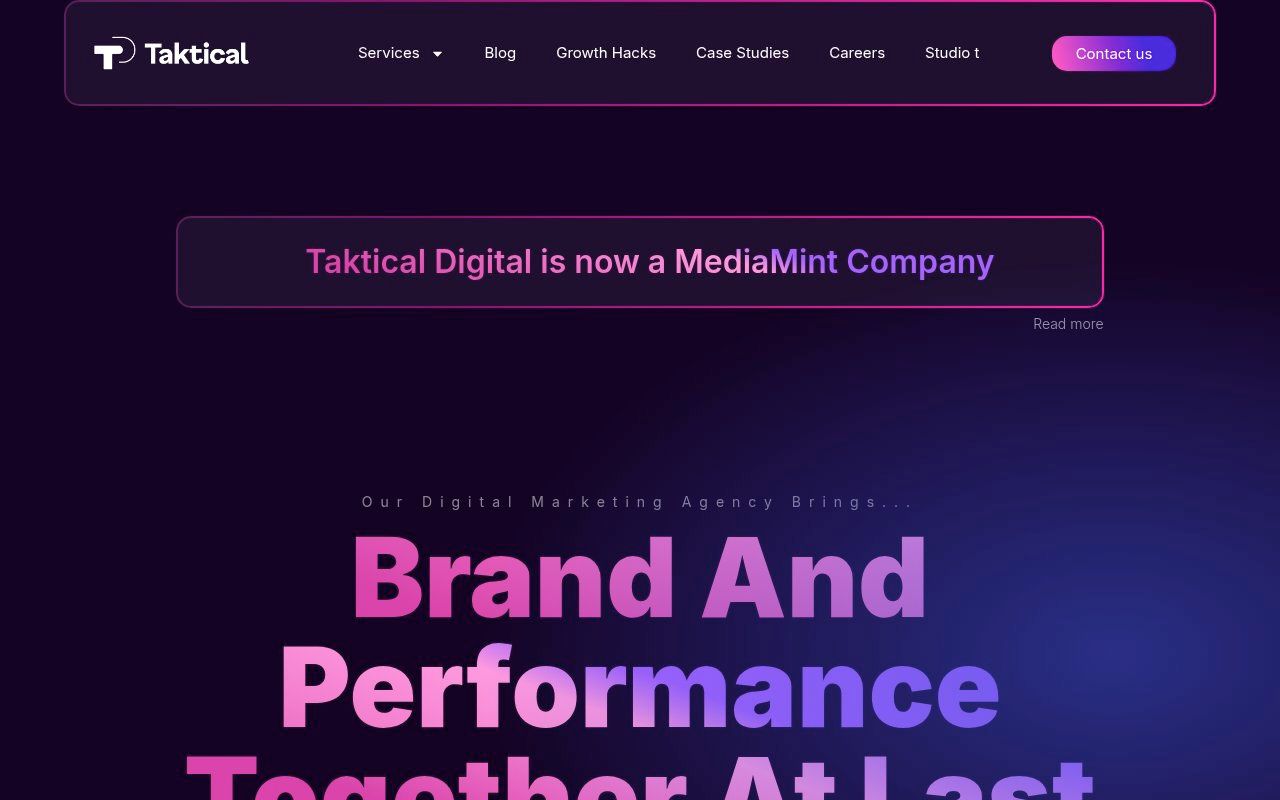 Taktical Digital homepage