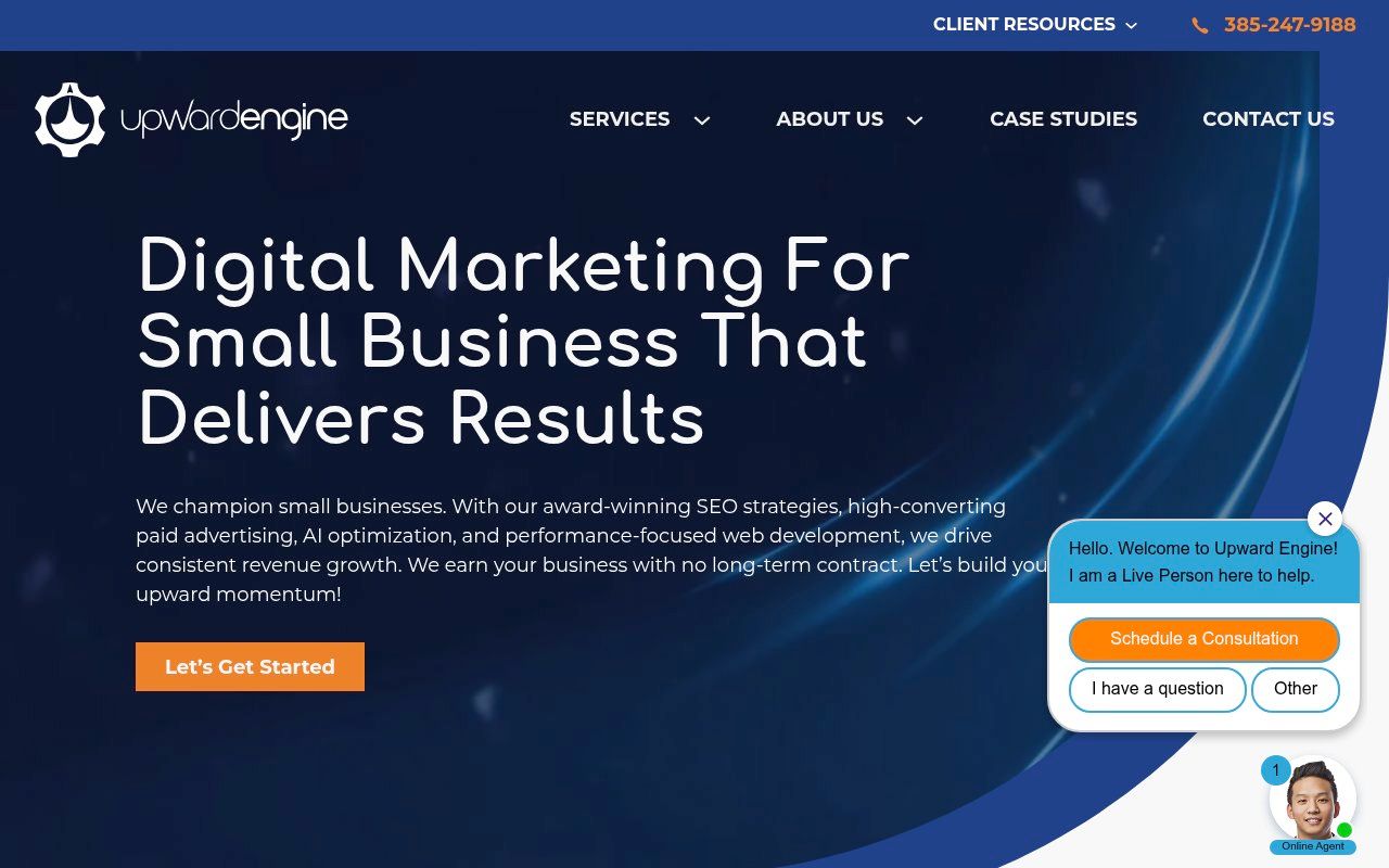 Upward Engine homepage