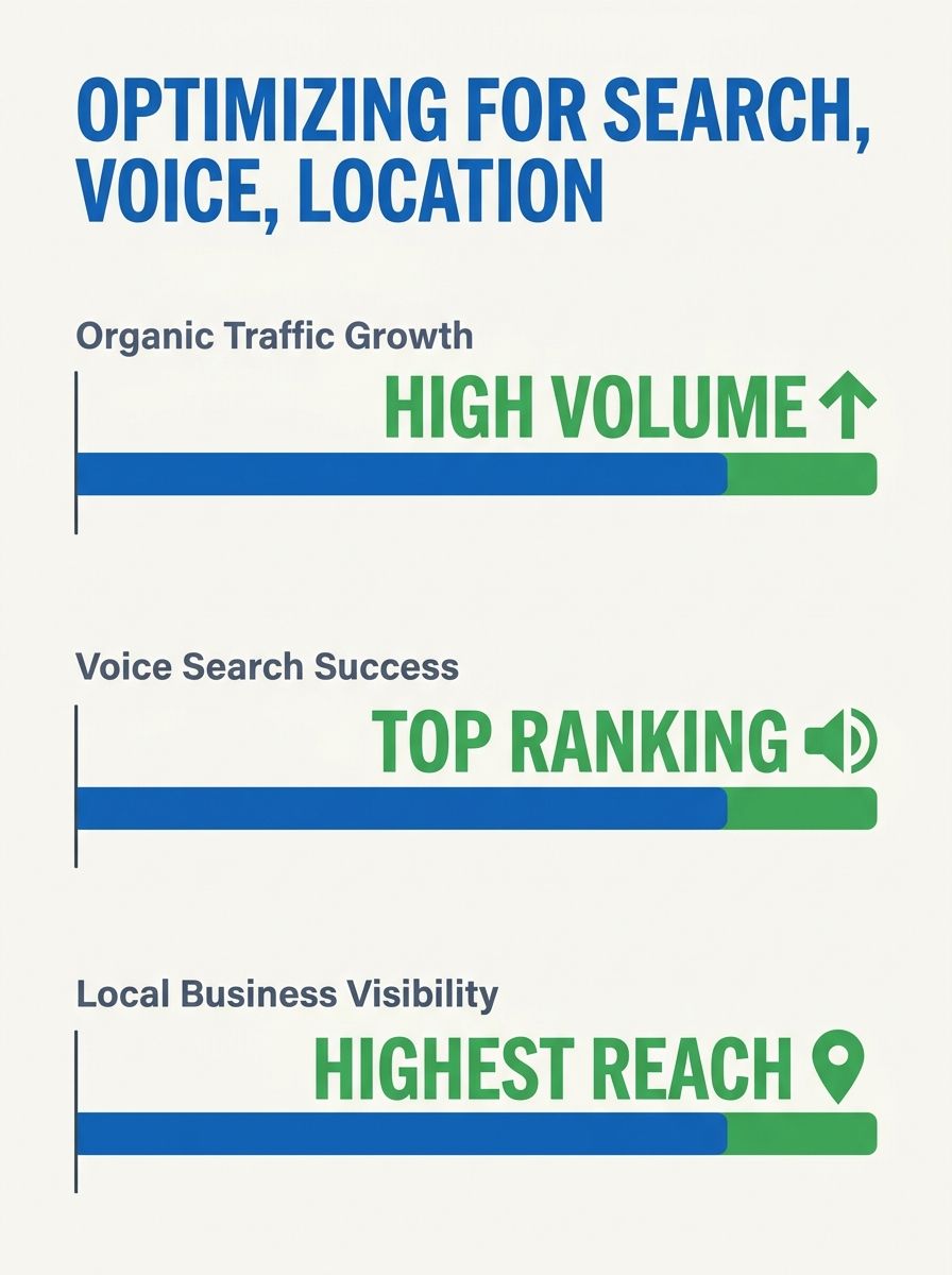 Comparison chart showing SEO, AEO, and GEO optimization strategies with success metrics and content formats