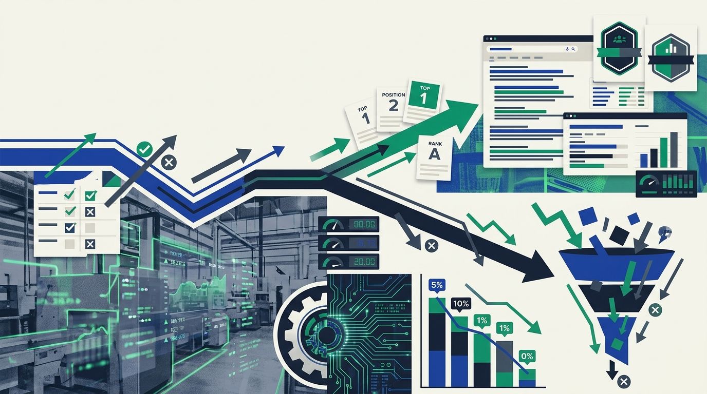 The Manufacturing SEO Conversion Gap: Why Rankings Don't Equal Pipeline for B2B Industrial Firms