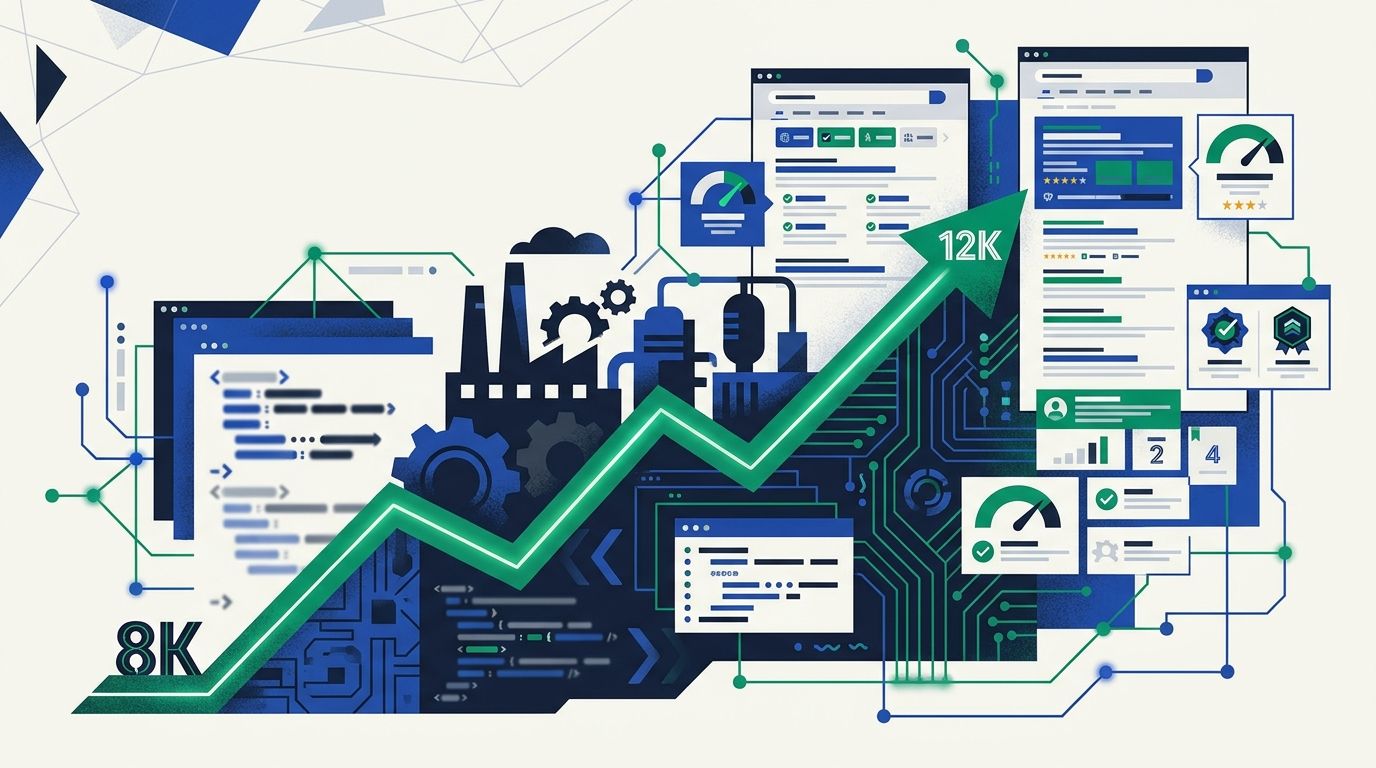 From 800 to 12,000 Monthly Organic Visits: How One B2B Manufacturer Used Industry-Specific Schema to Dominate Technical Search