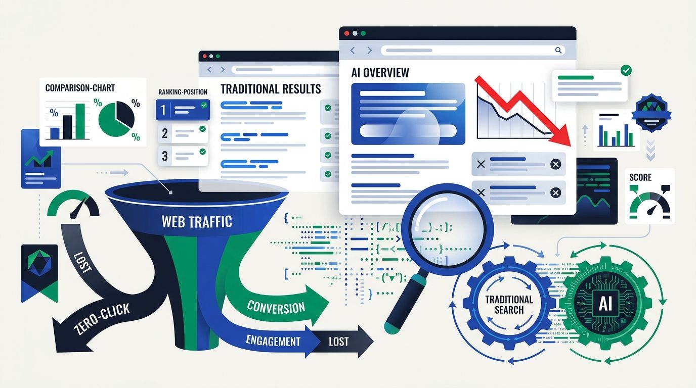When AI Search Overviews Kill Your Click-Through Rate: Building a Dual-Engine Visibility Strategy for 2026