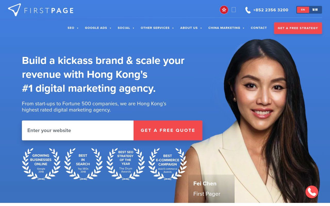 First Page Hong Kong homepage screenshot
