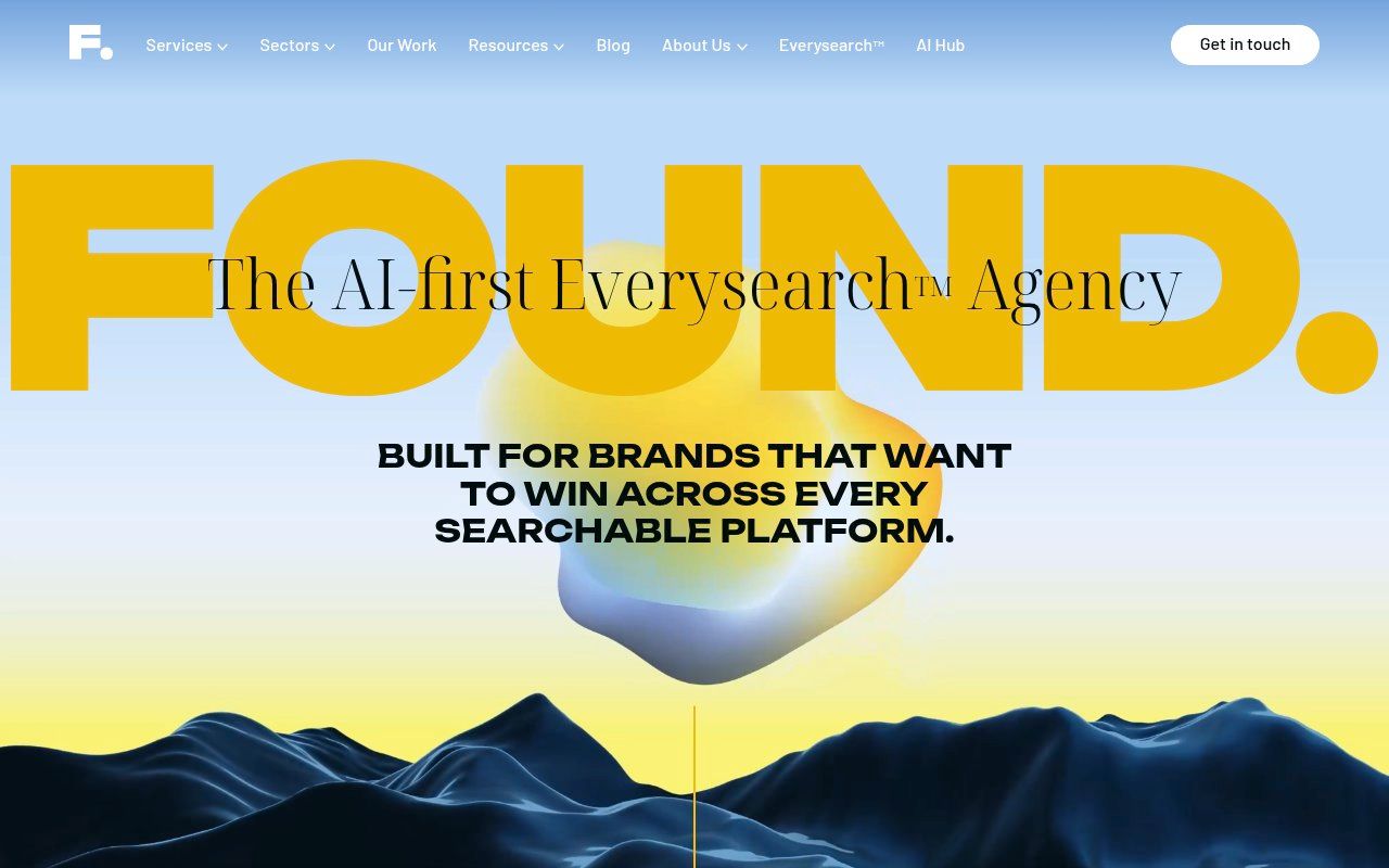 Found homepage screenshot