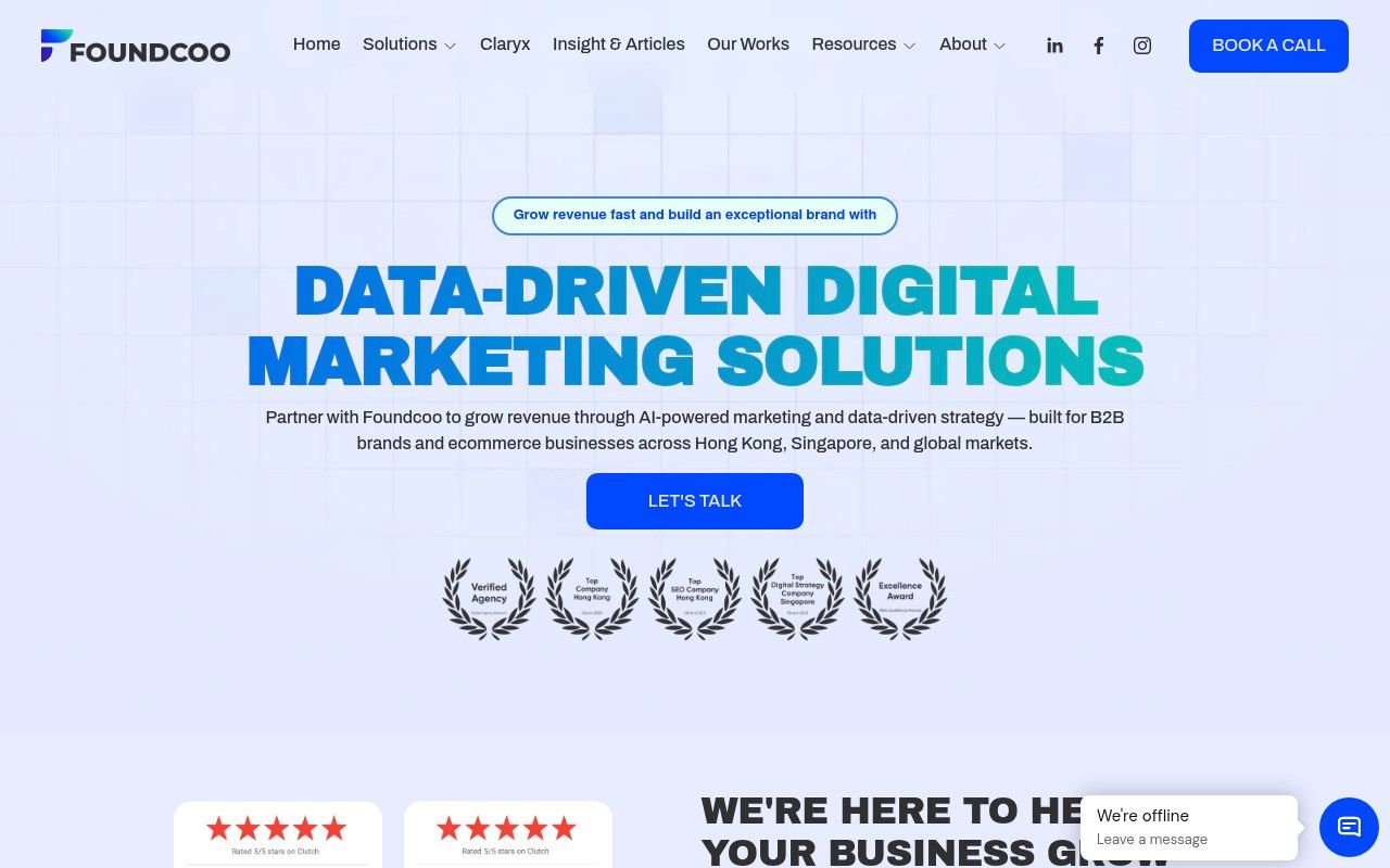 Foundcoo homepage screenshot
