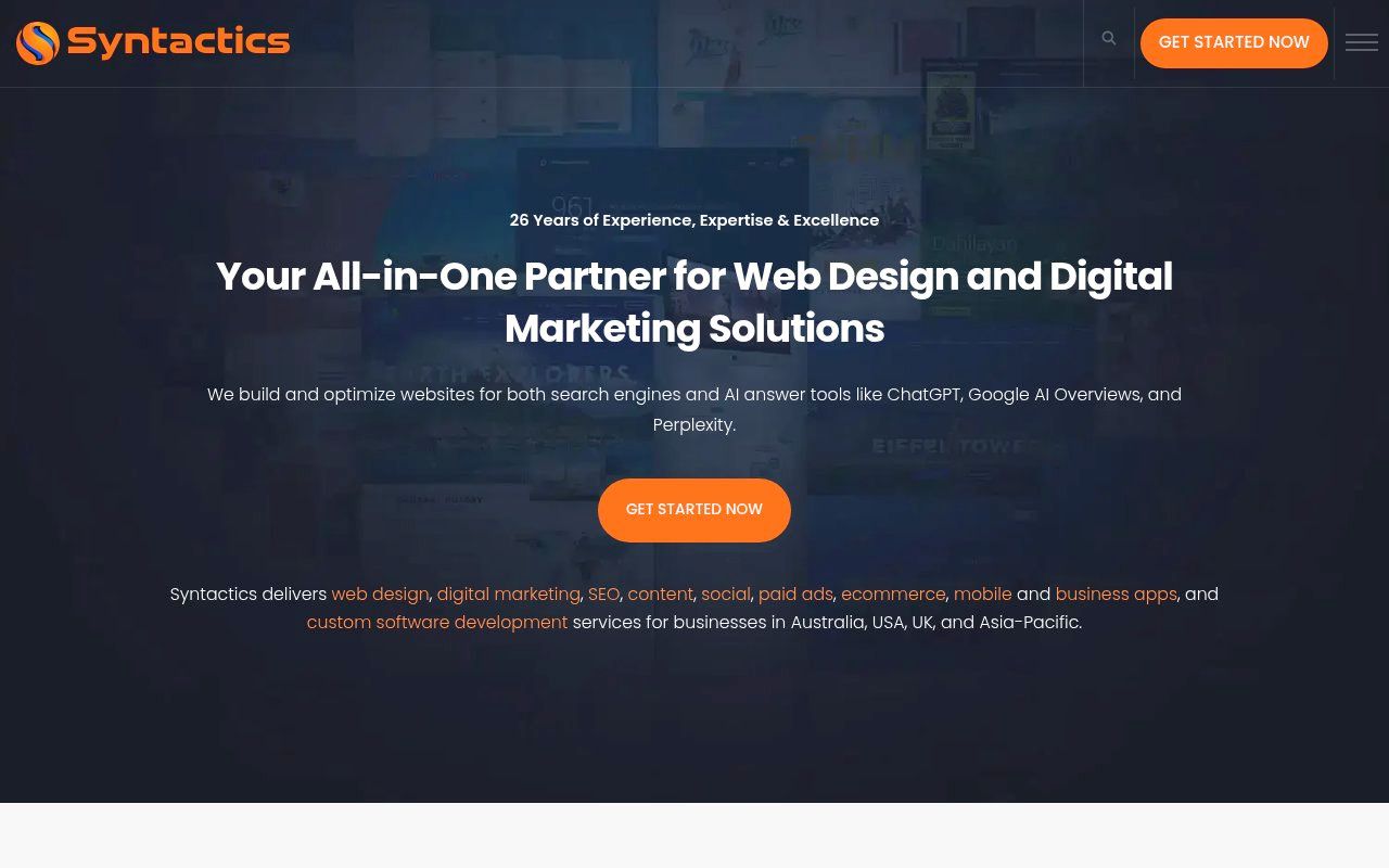 Syntactics, Inc. homepage screenshot