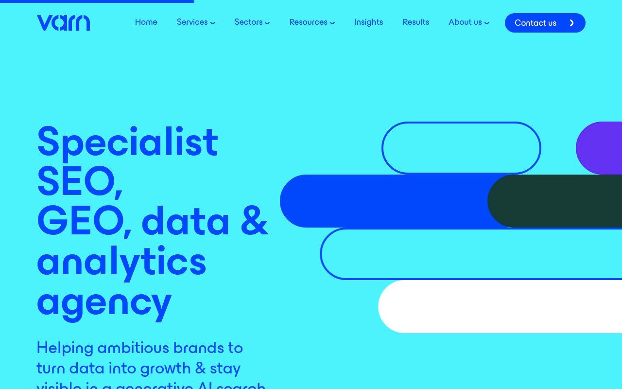 Varn homepage screenshot