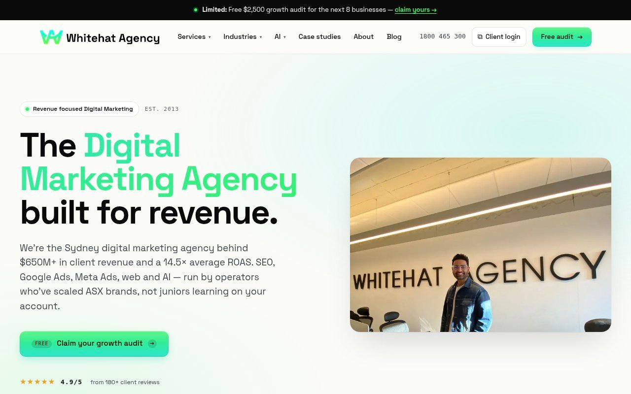 Whitehat homepage screenshot